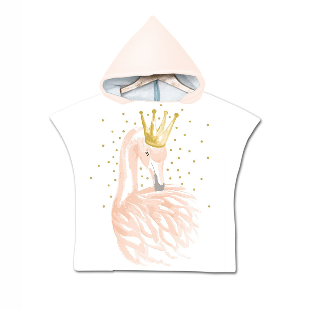 Printed hooded bath towel