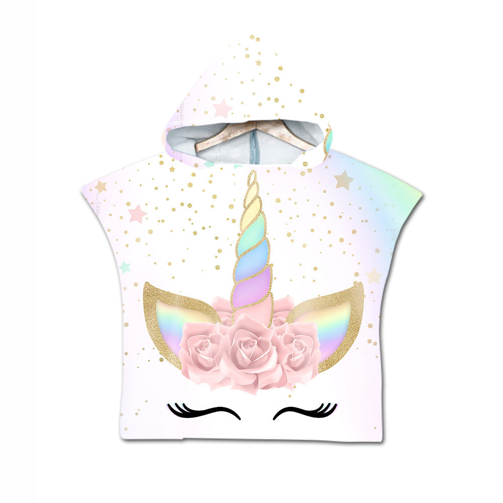 Printed hooded bath towel