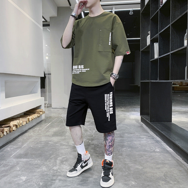 Summer Sportswear Men's T-shirt Suit