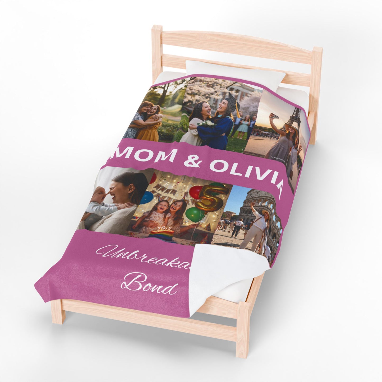 Personalized Photo Plush Blanket — “PRINT ON DEMAND ” Unbreakable Bond