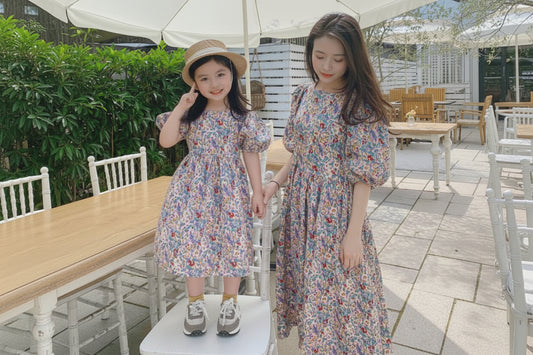 Parent-child Girl Dress Floral Mother And Daughter Long Dress Princess Dress