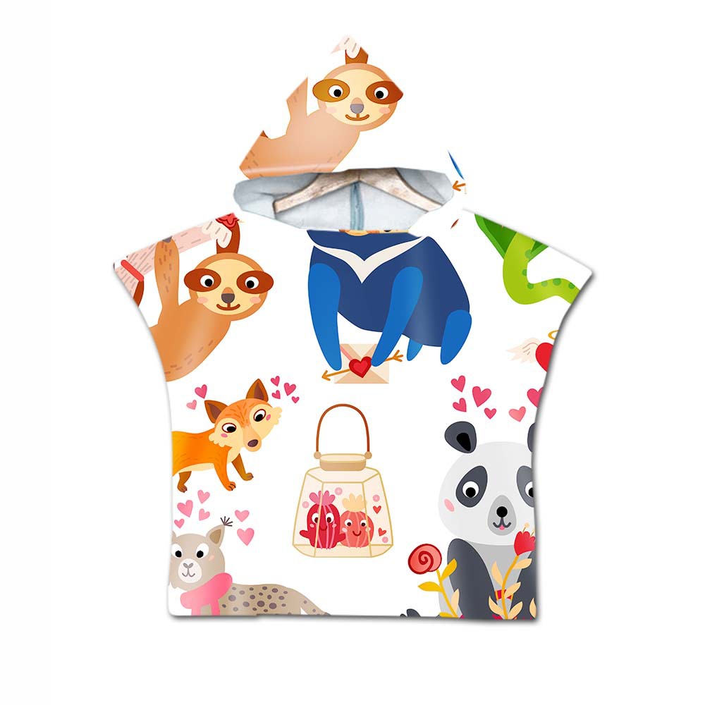 Printed hooded bath towel