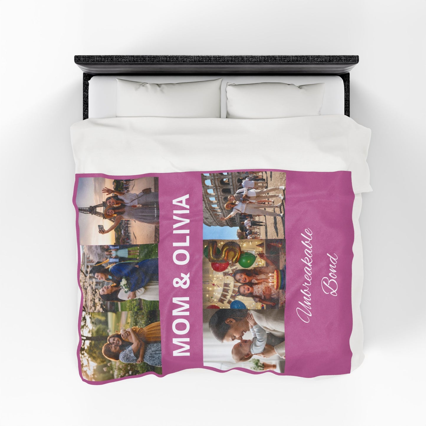 Personalized Photo Plush Blanket — “PRINT ON DEMAND ” Unbreakable Bond