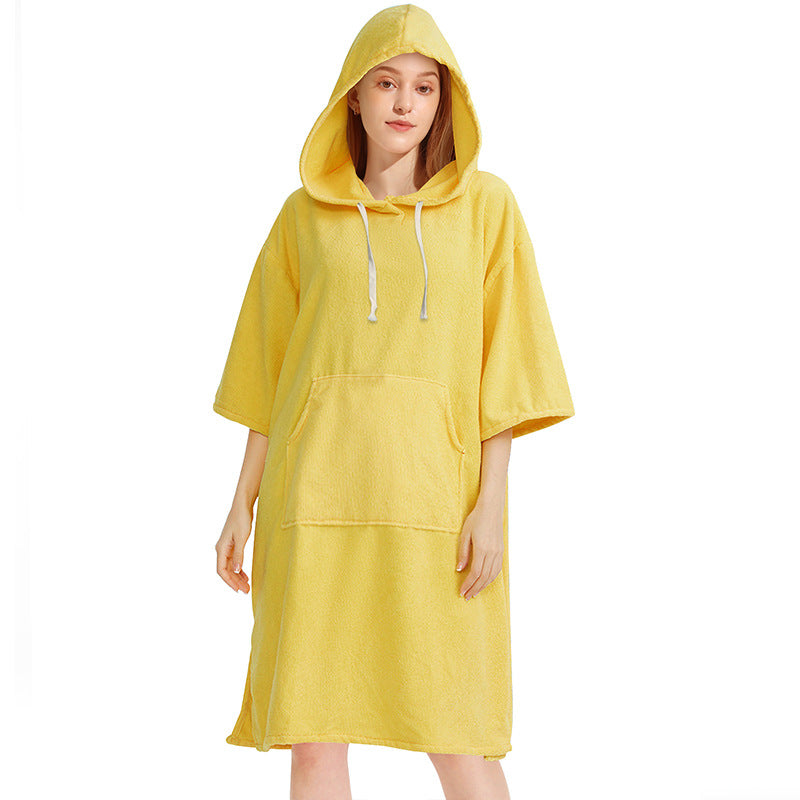 Thickened Microfiber Hooded Hooded Bath Towel Quick-drying Cloak
