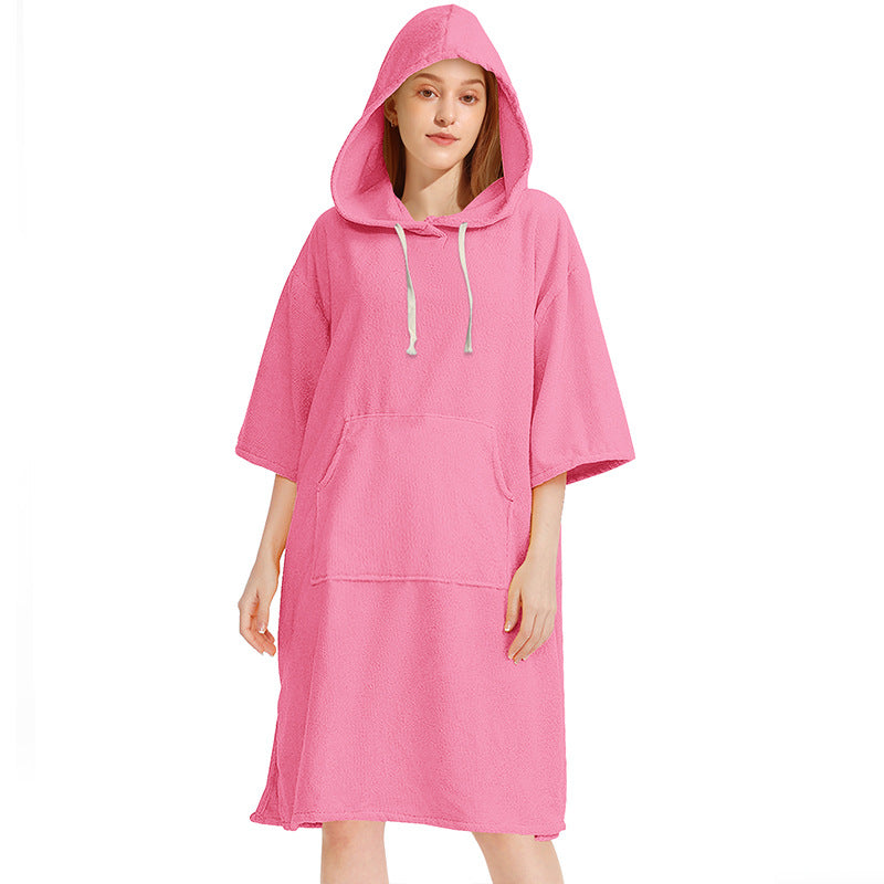 Thickened Microfiber Hooded Hooded Bath Towel Quick-drying Cloak