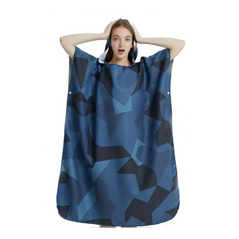 Floral Hooded Laundry Quick-drying Towel Cloak Bathrobe