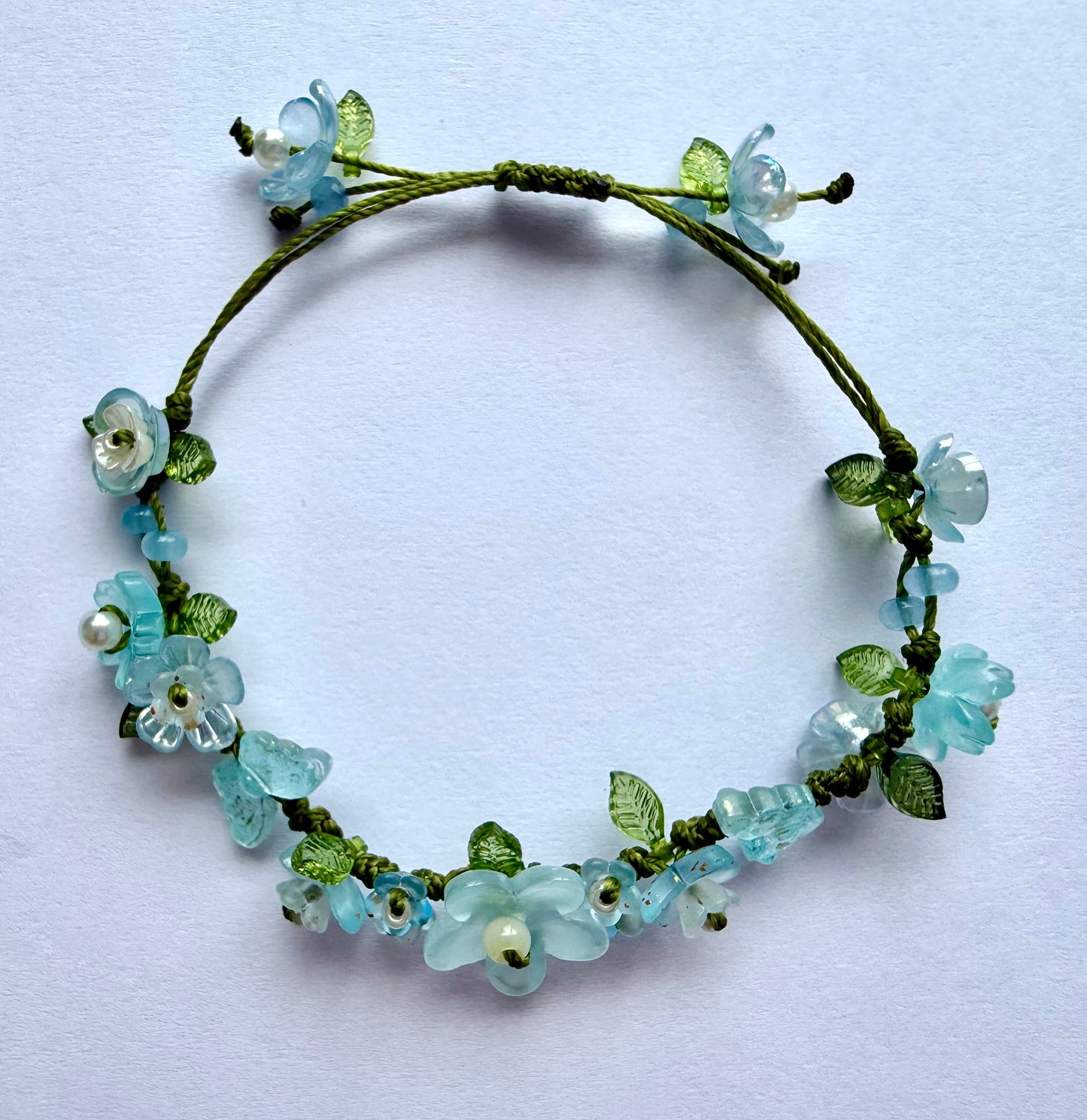 Handmade Blue Floral Bracelet