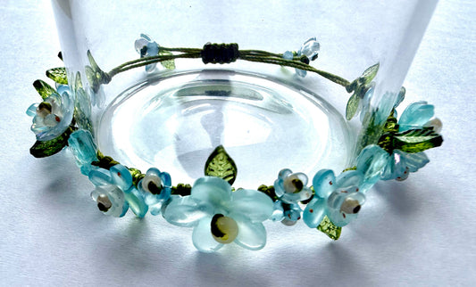 Handmade Blue Floral Bracelet