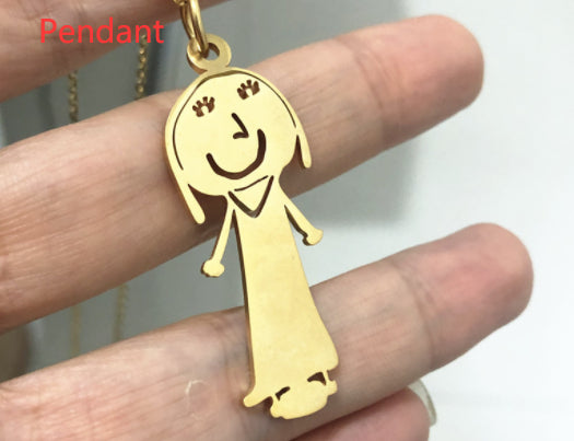 Personalized Kids Drawing Jewelry — Custom Artwork Necklace, Bracelet, Brooch, Keychain, Pendant & Stud