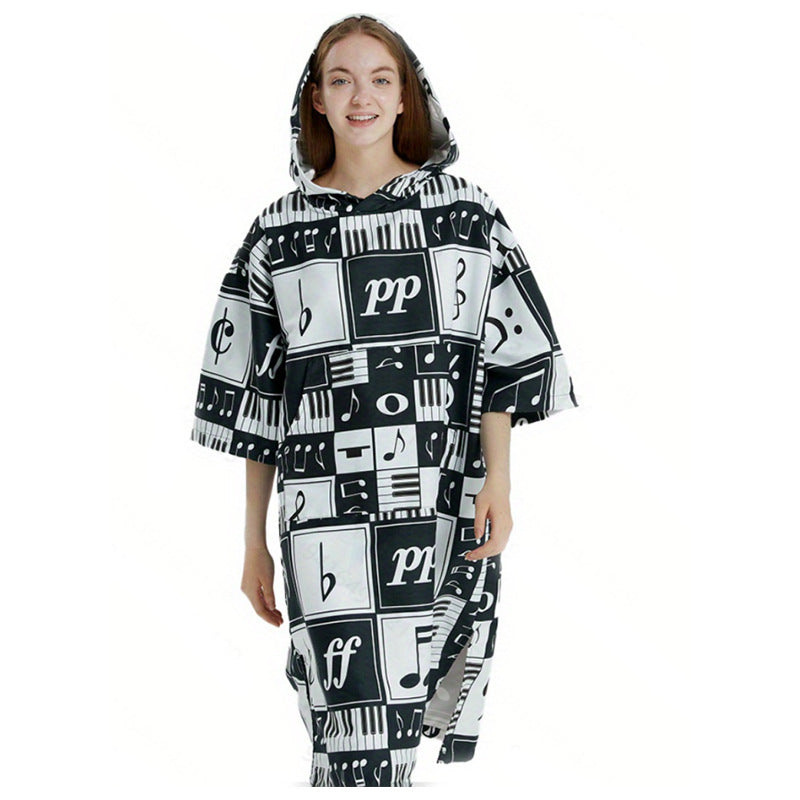 Floral Hooded Laundry Quick-drying Towel Cloak Bathrobe