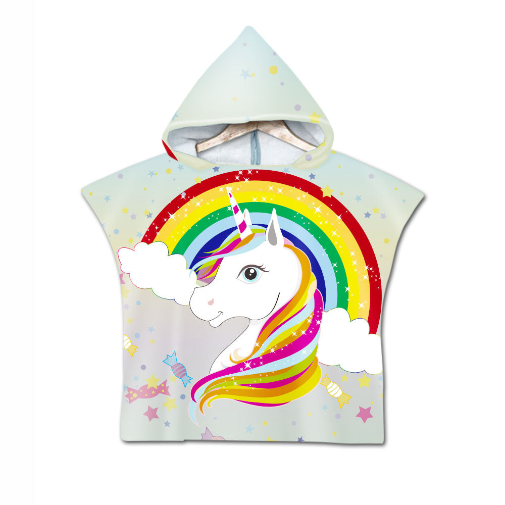 Printed hooded bath towel