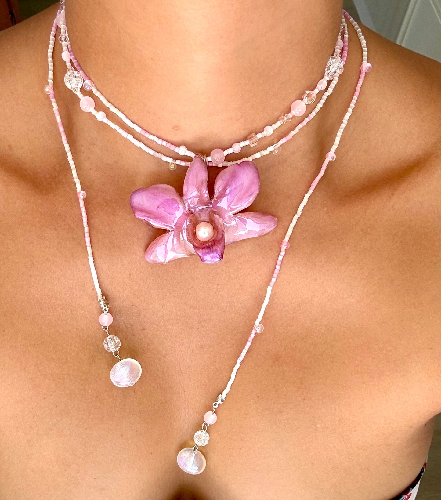 HandMade Velvet Orchid Bloom Necklace