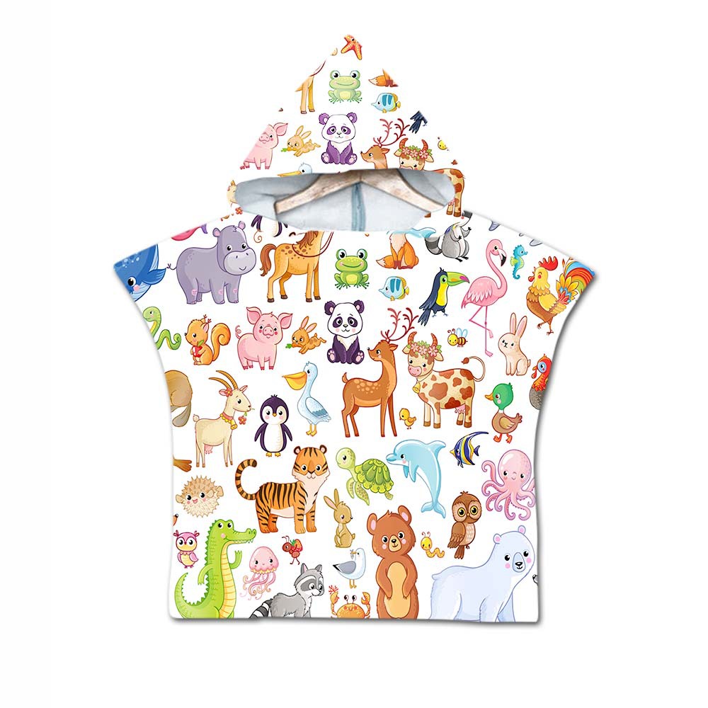 Printed hooded bath towel