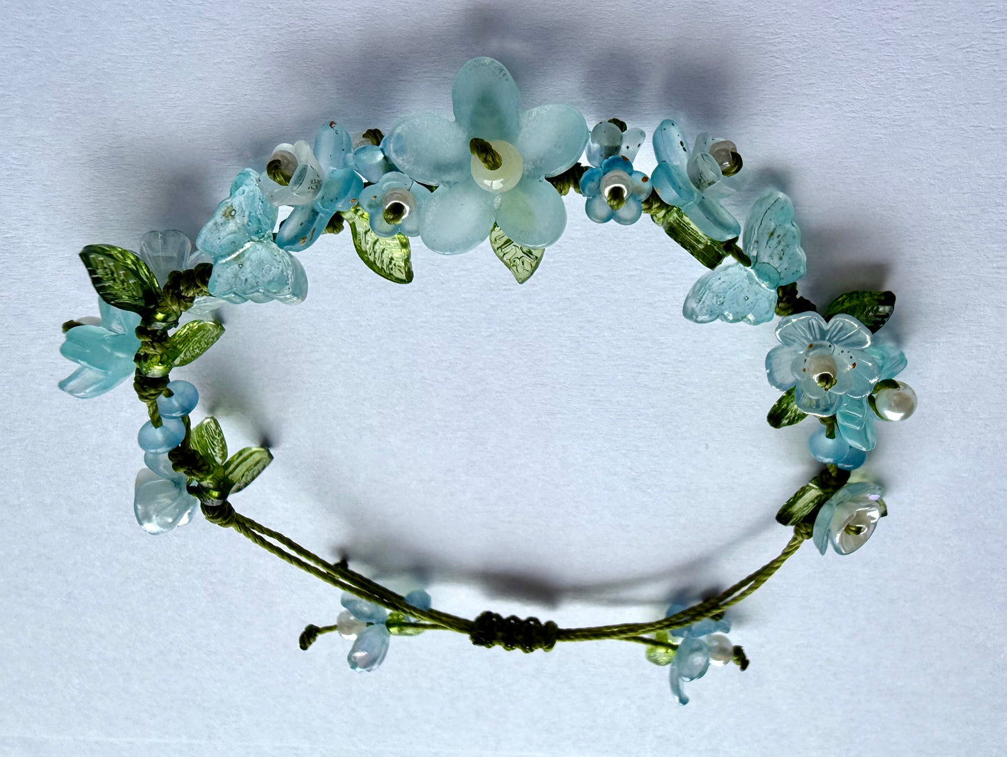 Handmade Blue Floral Bracelet