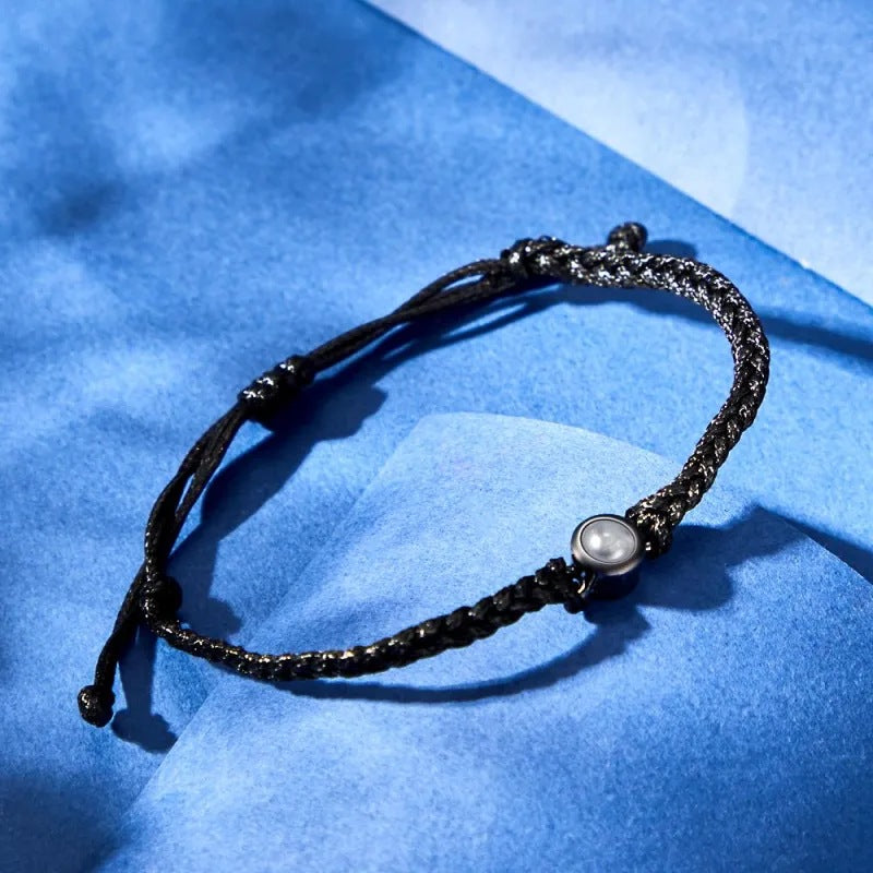 Personalized Circle Photo Projection Bracelet — Custom Memory Jewelry