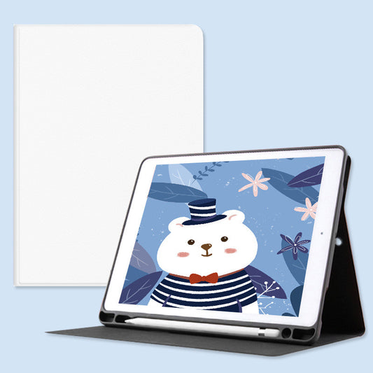 Personalized iPad Leather Case | Custom Photo Folio with Pen Slot & Stand