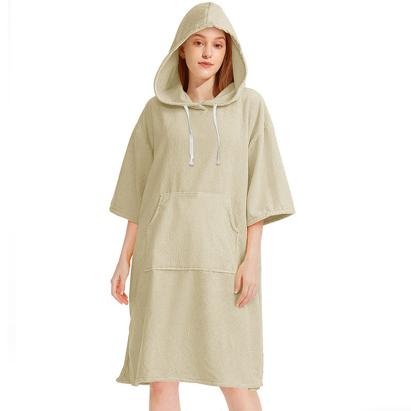 Thickened Microfiber Hooded Hooded Bath Towel Quick-drying Cloak