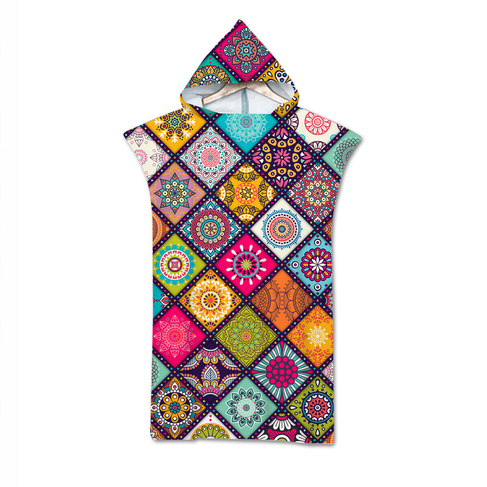 Bath Towel Beach Towel Cloak Geometric Print