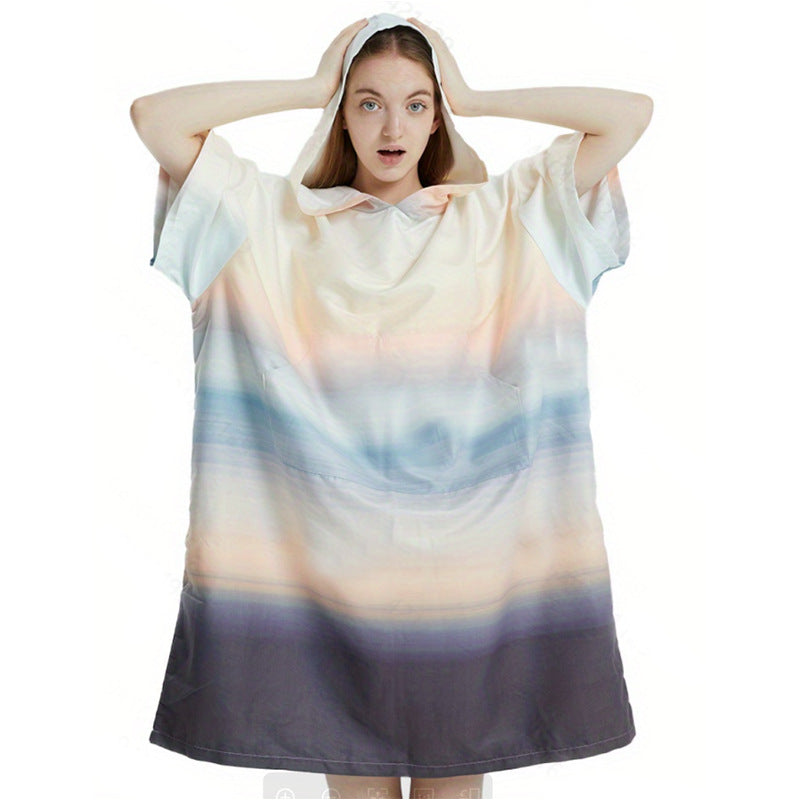 Floral Hooded Laundry Quick-drying Towel Cloak Bathrobe