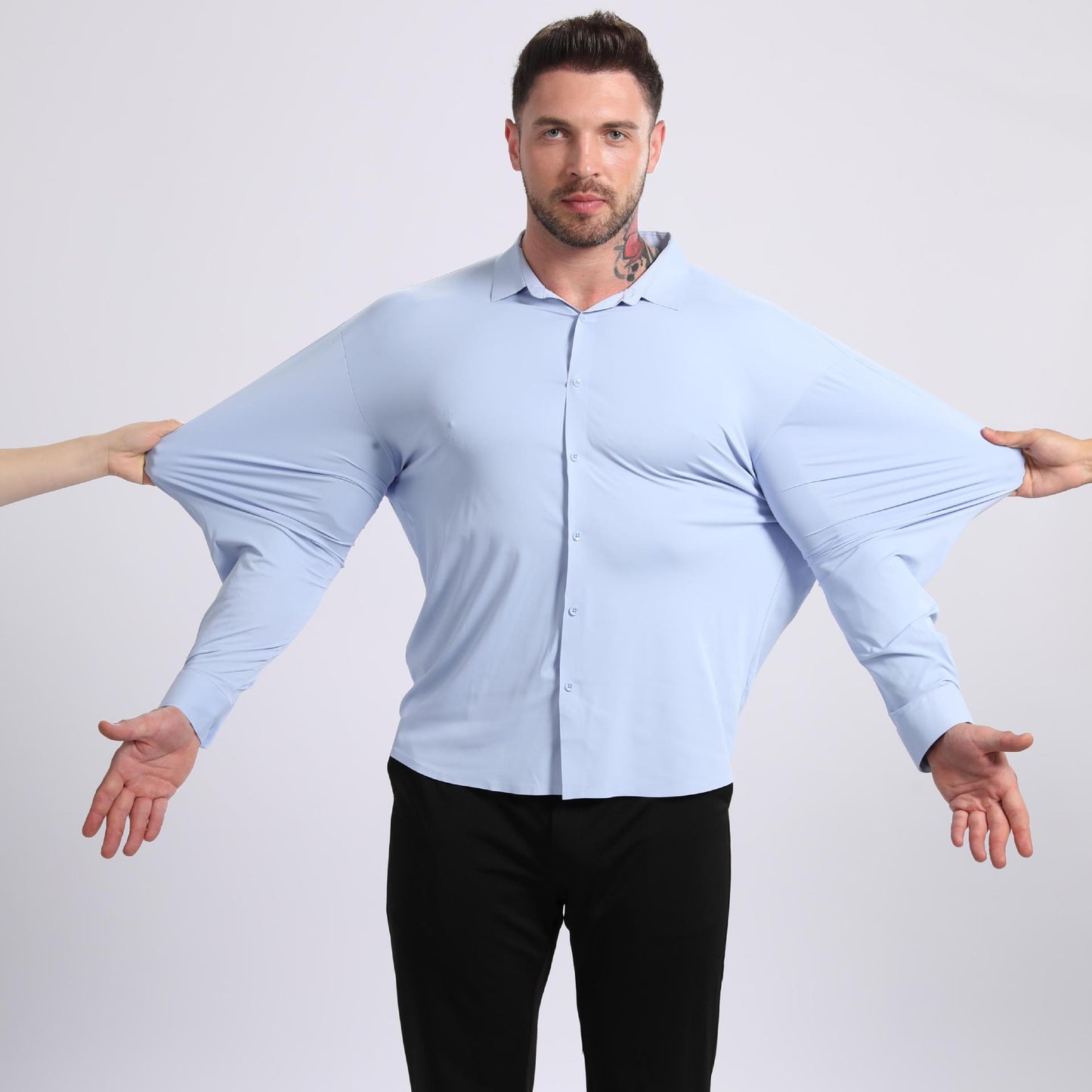 Camisa fresca de tacto sedoso y resistente a las arrugas, talla grande