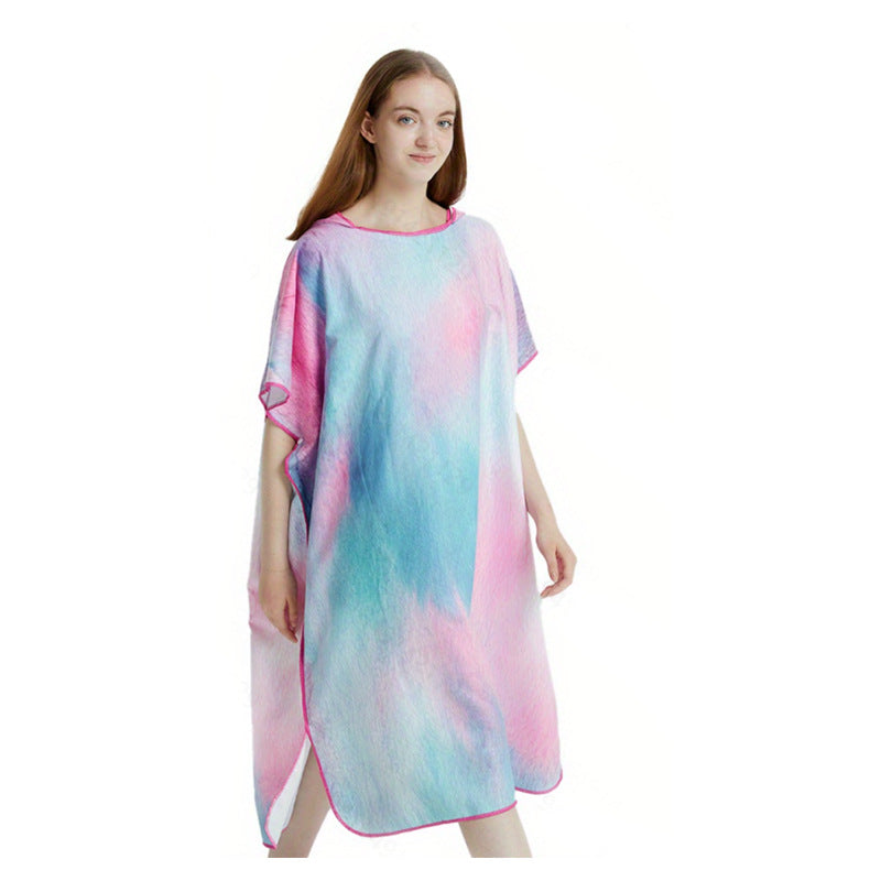 Floral Hooded Laundry Quick-drying Towel Cloak Bathrobe