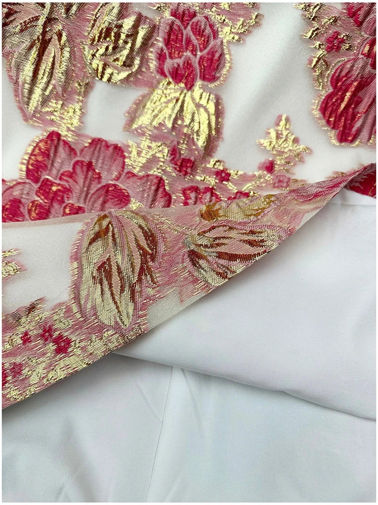 Women's Luxury Organza Embroidery Beaded A-Line Dress — French Elegant Style