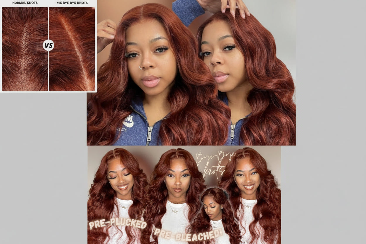 Warm Sun-Kissed Reddish Brown Body Wave Wig | Glueless 7x5 Lace, Pre-Cut & Pre-Bleached