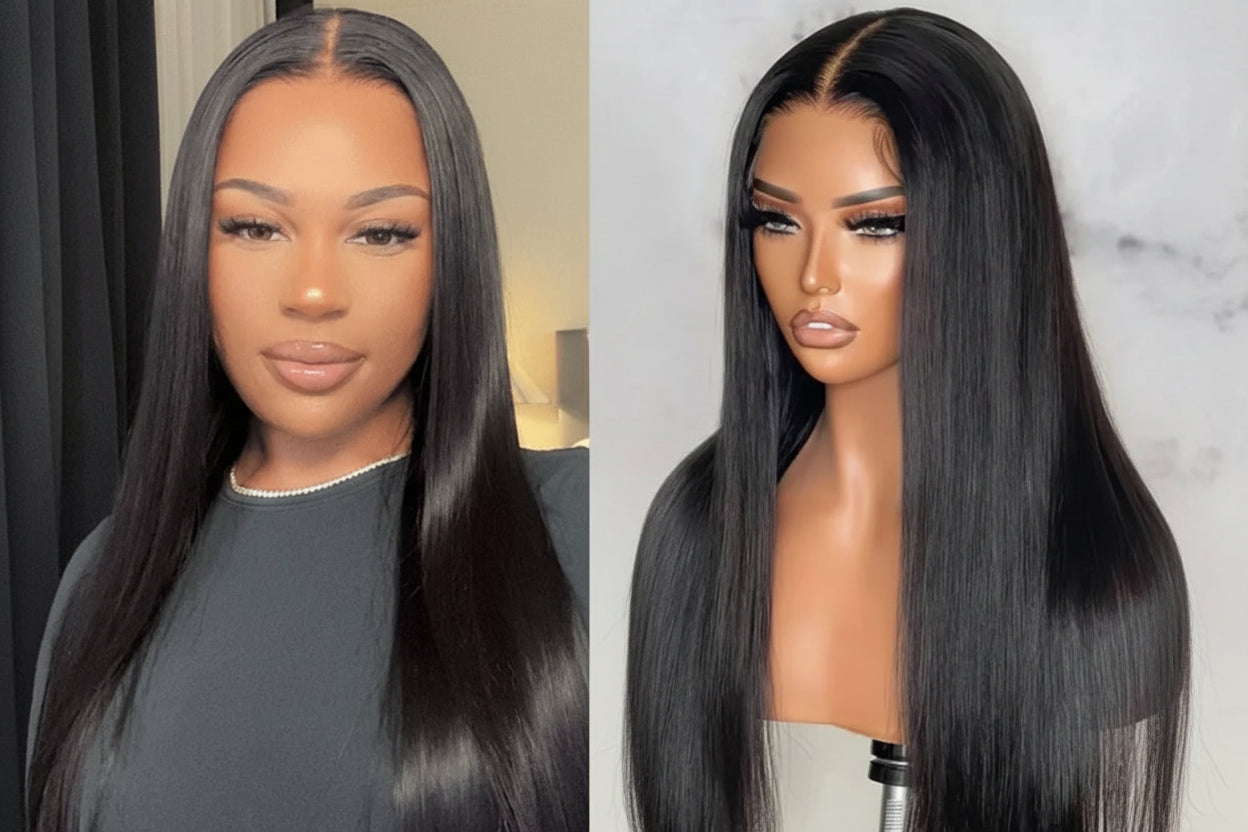 13x4 Pre-Everything Straight Human Hair Wig With Drawstring Glueless Ready To Wear