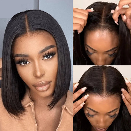 Bye-Bye Knots 7x5 Lace Pre-Cut Glueless Human Hair Bob Wig — 150% Density