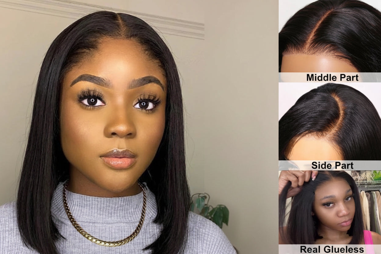 Bye-Bye Knots 7x5 Lace Pre-Cut Glueless Human Hair Bob Wig — 150% Density