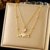 CE RHOS Certificate Stainless Steel 18K Gold-Plated Heart Pendant Necklace Tiger's Eye Brown Gemstone For Mom Mother Days Gifts