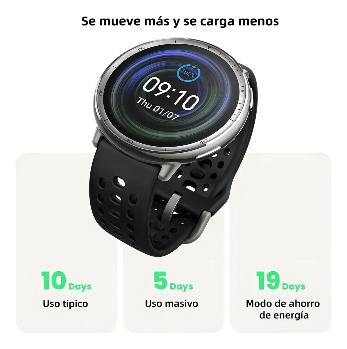 Amazfit Active 2 44mm Reloj Inteligente — GPS con Navegación, Monitor de Sueño, 160+ Modos Deportivos, Batería 10 Días, Resistente al Agua