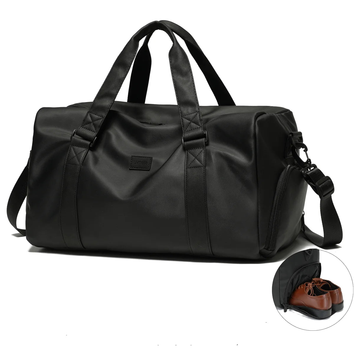 Bolsa de Gimnasio Impermeable con Compartimento para Zapatos — Bolsa de Viaje Grande para Hombre y Mujer
