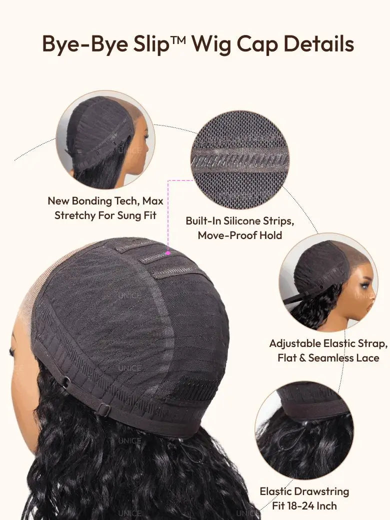 No-Slip 7x5 Lace Yaki Straight Wig With Drawstring 100% Human Hair Glueless Wigs Pre Cut Pre Bleached Wig for Beginners