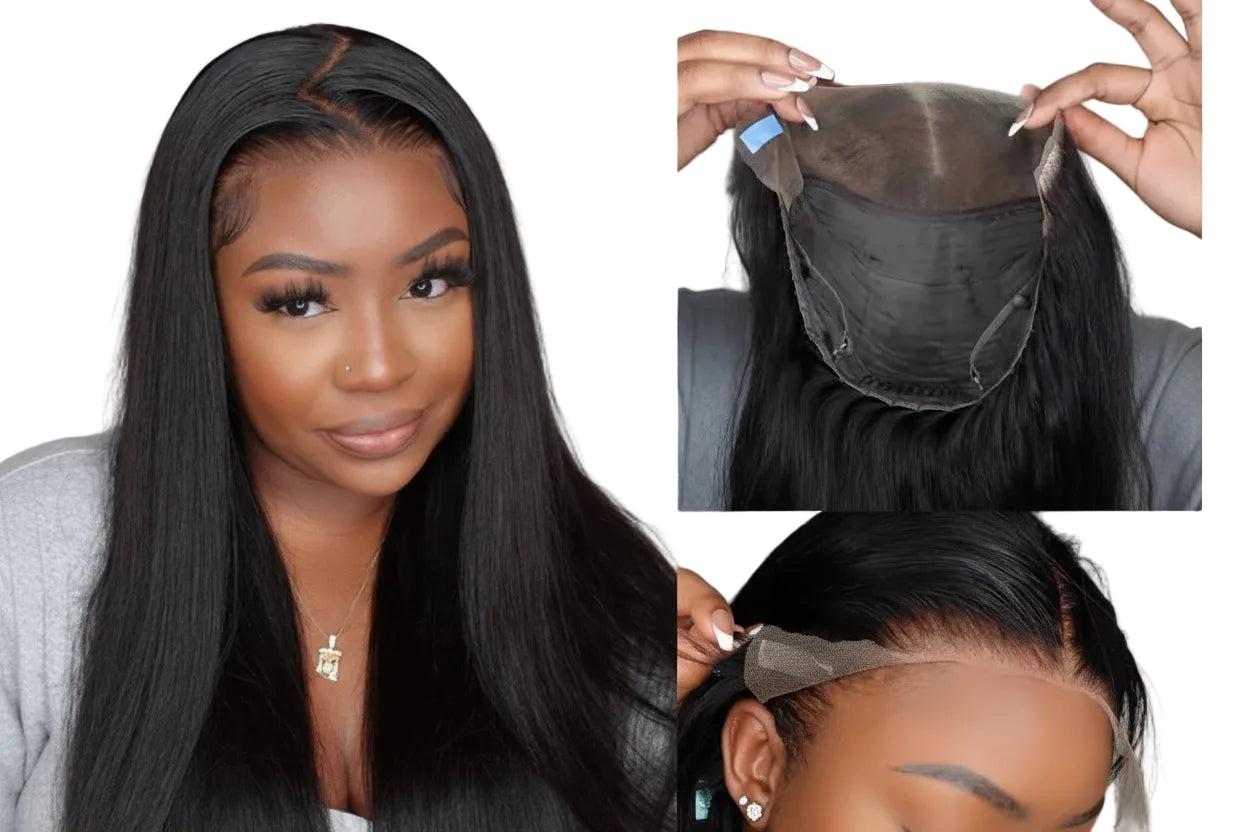 13x4 Pre-Everything Straight Human Hair Wig With Drawstring Glueless Ready To Wear