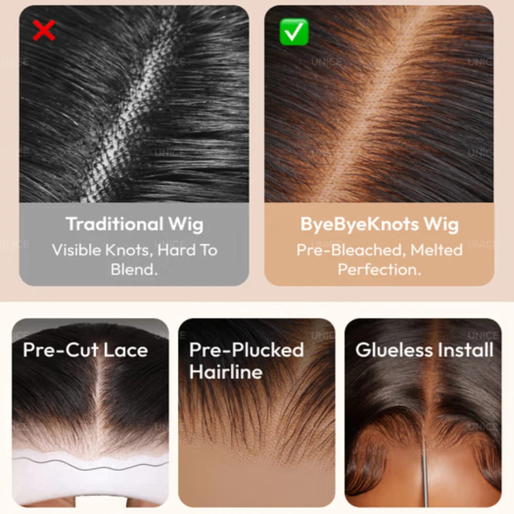 Chestnut Brown Ombre Yaki Straight Bob Wig | 7x5 & 13x4 Glueless Lace | 100% Human Hair