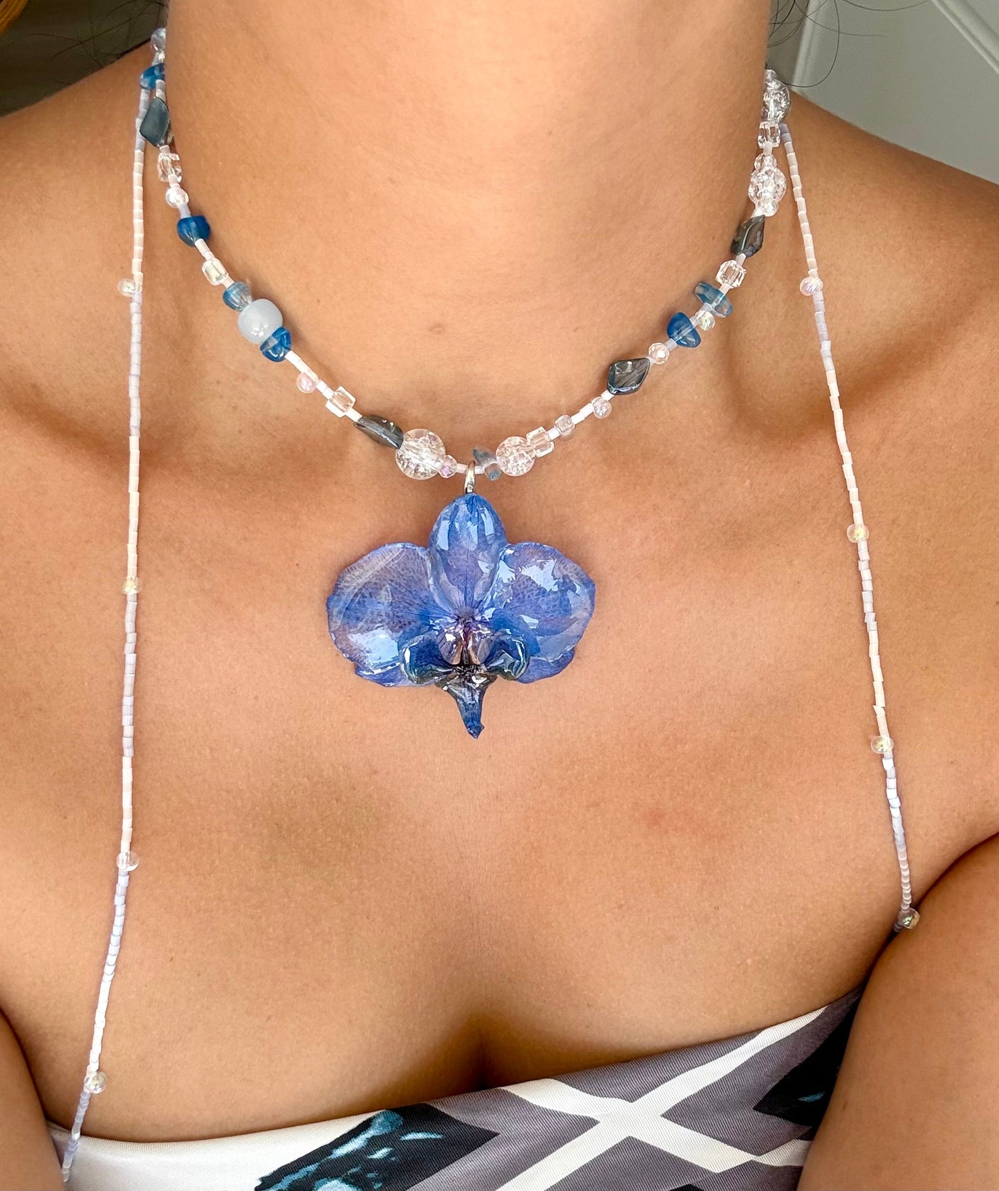 Handmade Ocean Whisper Orchid Necklace