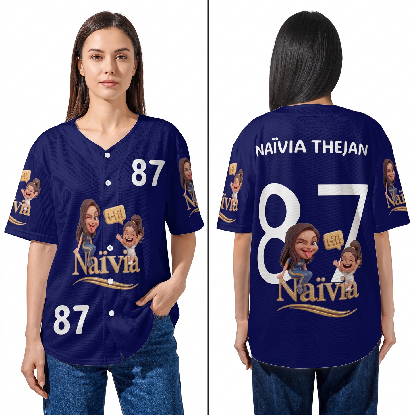 All-over Print Simple Baseball Jersey Without Piping