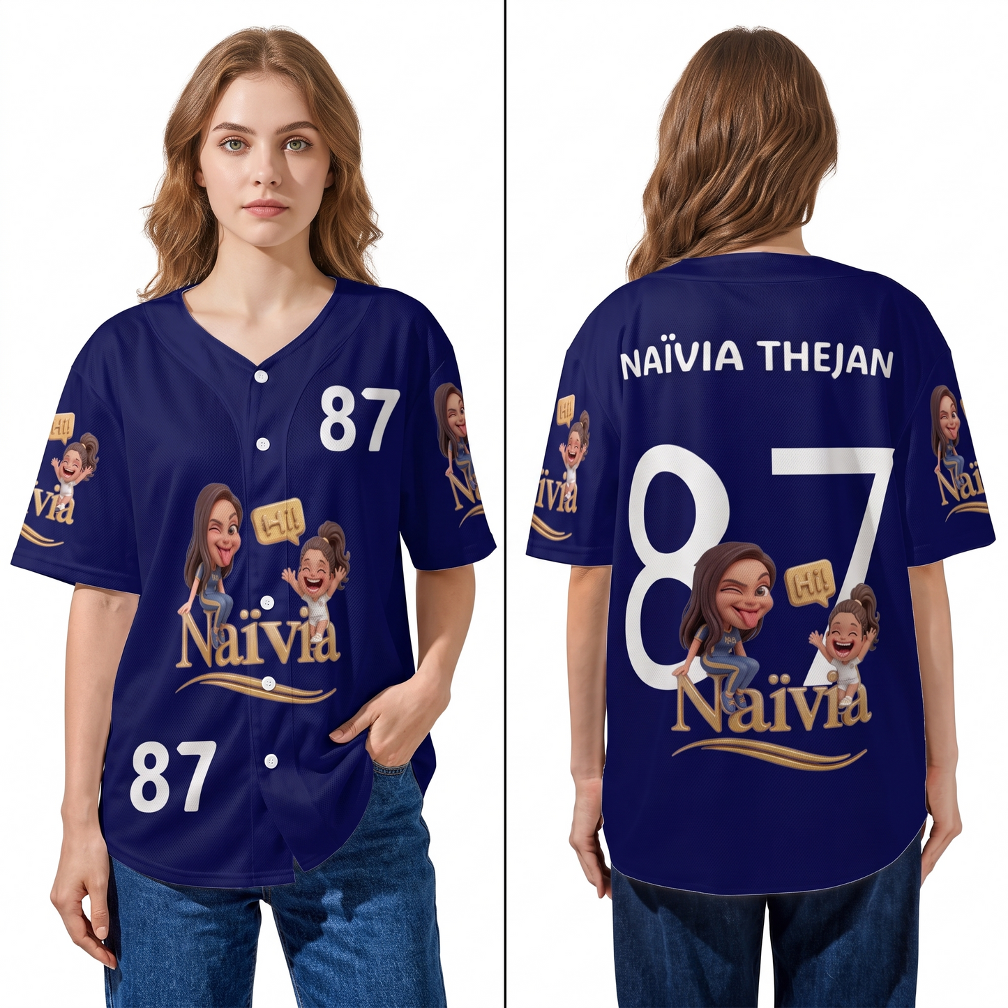 All-over Print Simple Baseball Jersey Without Piping
