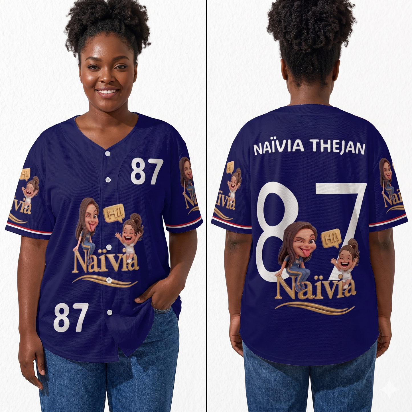 All-over Print Simple Baseball Jersey Without Piping
