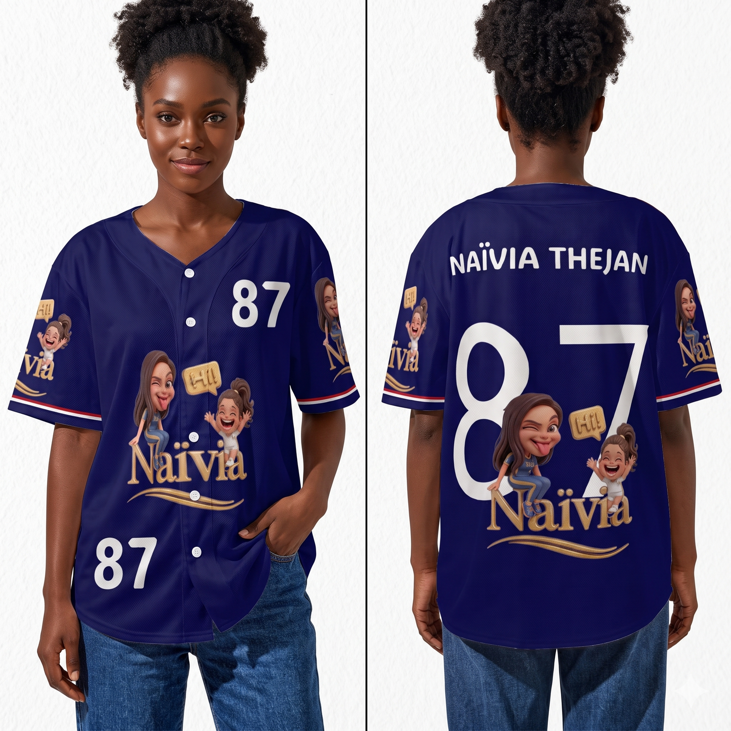All-over Print Simple Baseball Jersey Without Piping