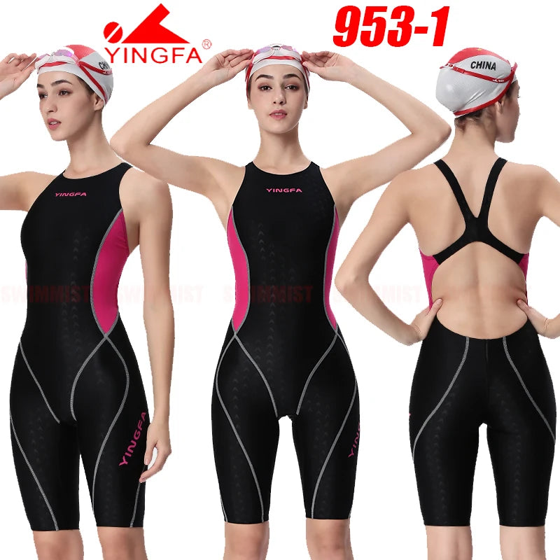 YINGFA WOMEN'S GIRL‘S COMPETITION TRAINING RACING PROFESSIONAL KNEESKIN SWIMWEARS SWIMSUITS ALL SIZE FINA APPROVED # 925 937 921