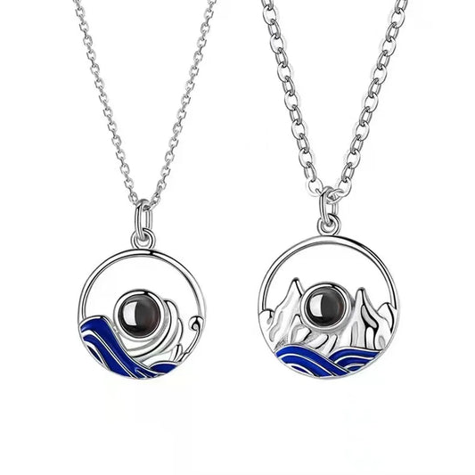 Personalized 100 Languages I Love You Projection Photo Necklace