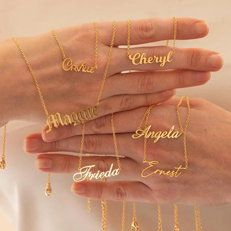 Personalized Custom Name Butterfly Pendant Necklace | CE Certified 18K Gold Stainless Steel