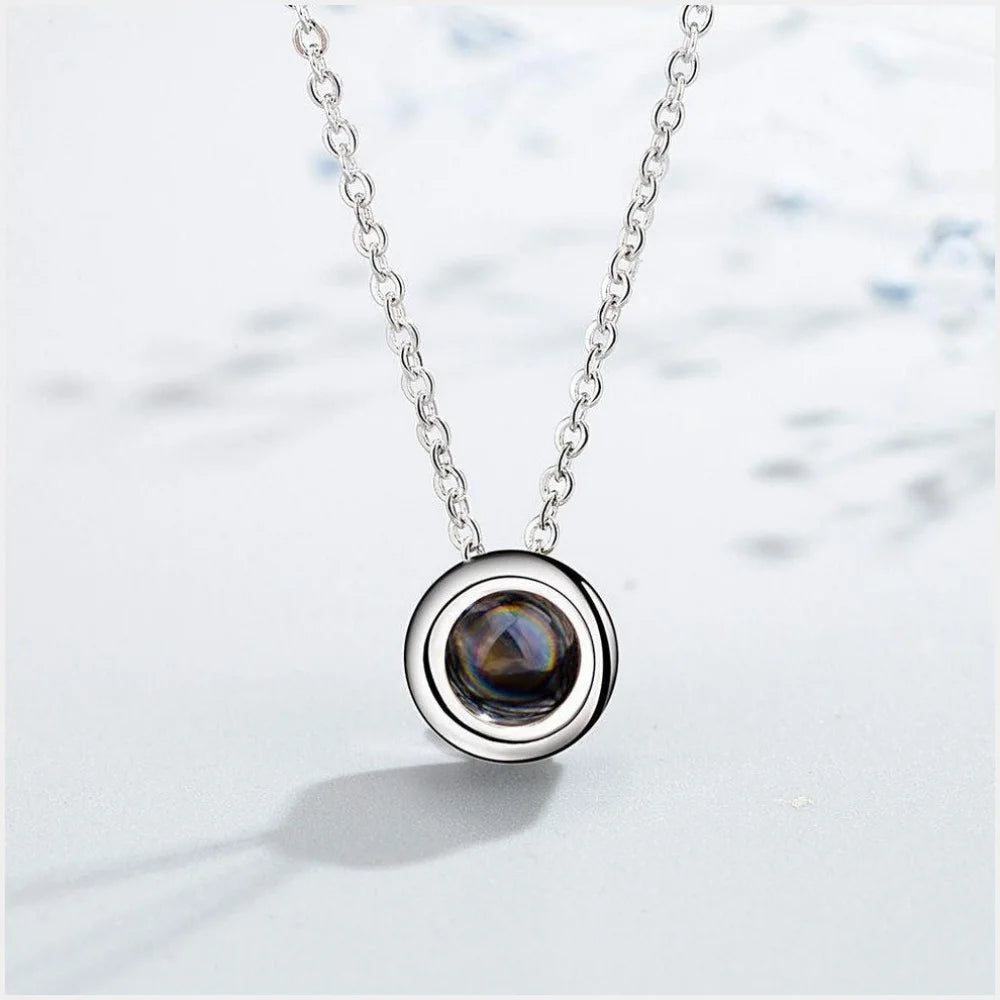 Personalized Crystal Photo Projection Necklace — Angel's Tears Pendant