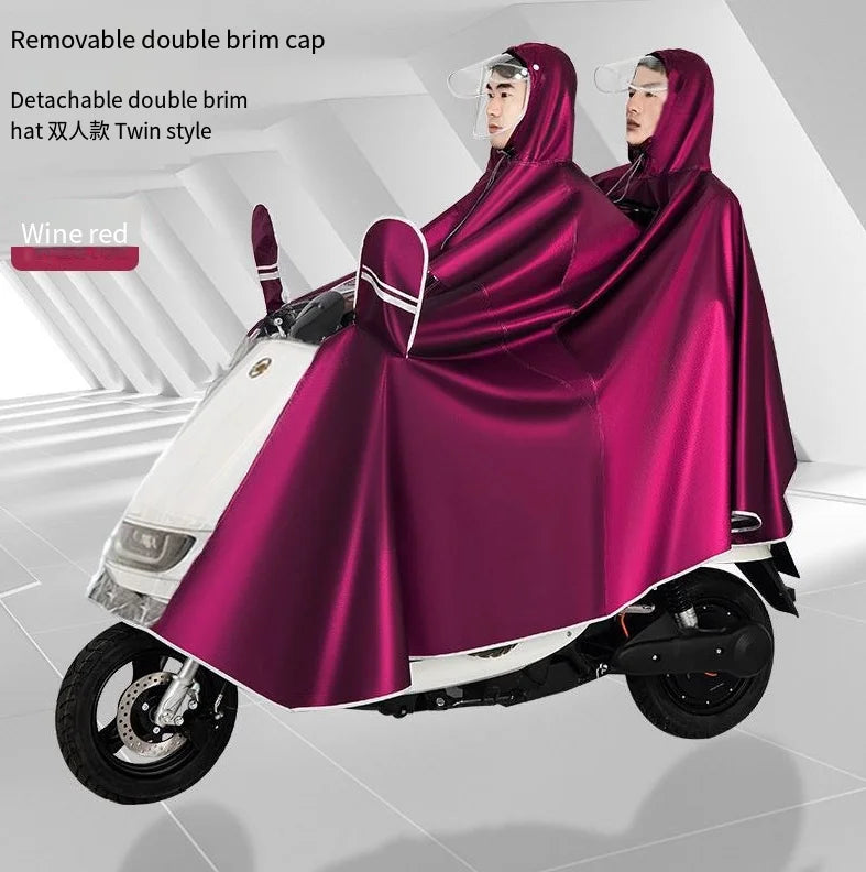 Waterproof Poncho Raincoat — Single & Double Person for Motorcycle, E-Bike & Hiking