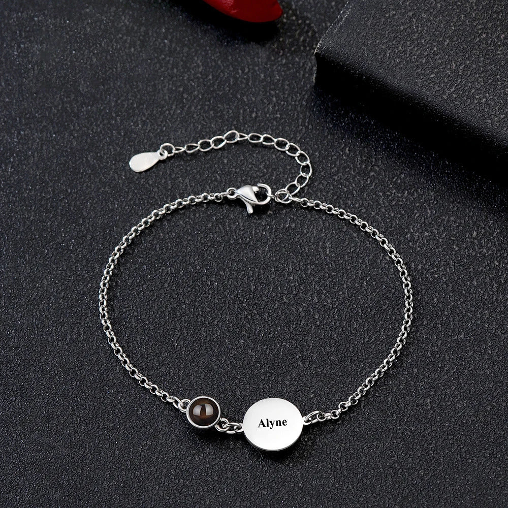 Personalized Photo Projection Zircon Charm Bracelet