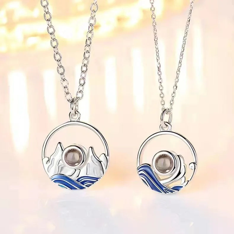 Personalized 100 Languages I Love You Projection Photo Necklace