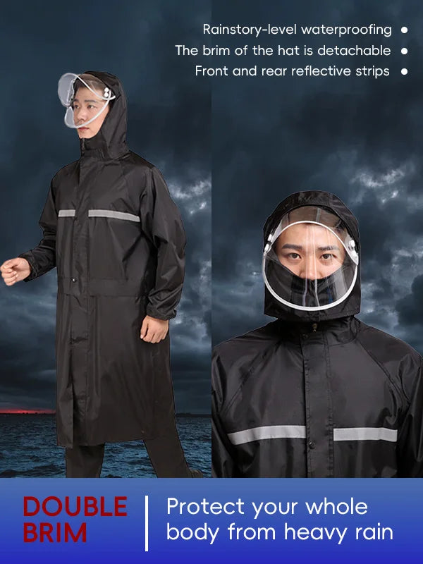 Waterproof Reflective Raincoat — Full Body Coverage for Outdoor & Cycling