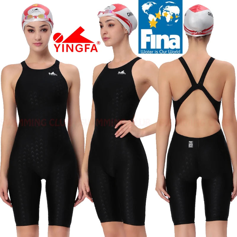 YINGFA WOMEN'S GIRL‘S COMPETITION TRAINING RACING PROFESSIONAL KNEESKIN SWIMWEARS SWIMSUITS ALL SIZE FINA APPROVED # 925 937 921